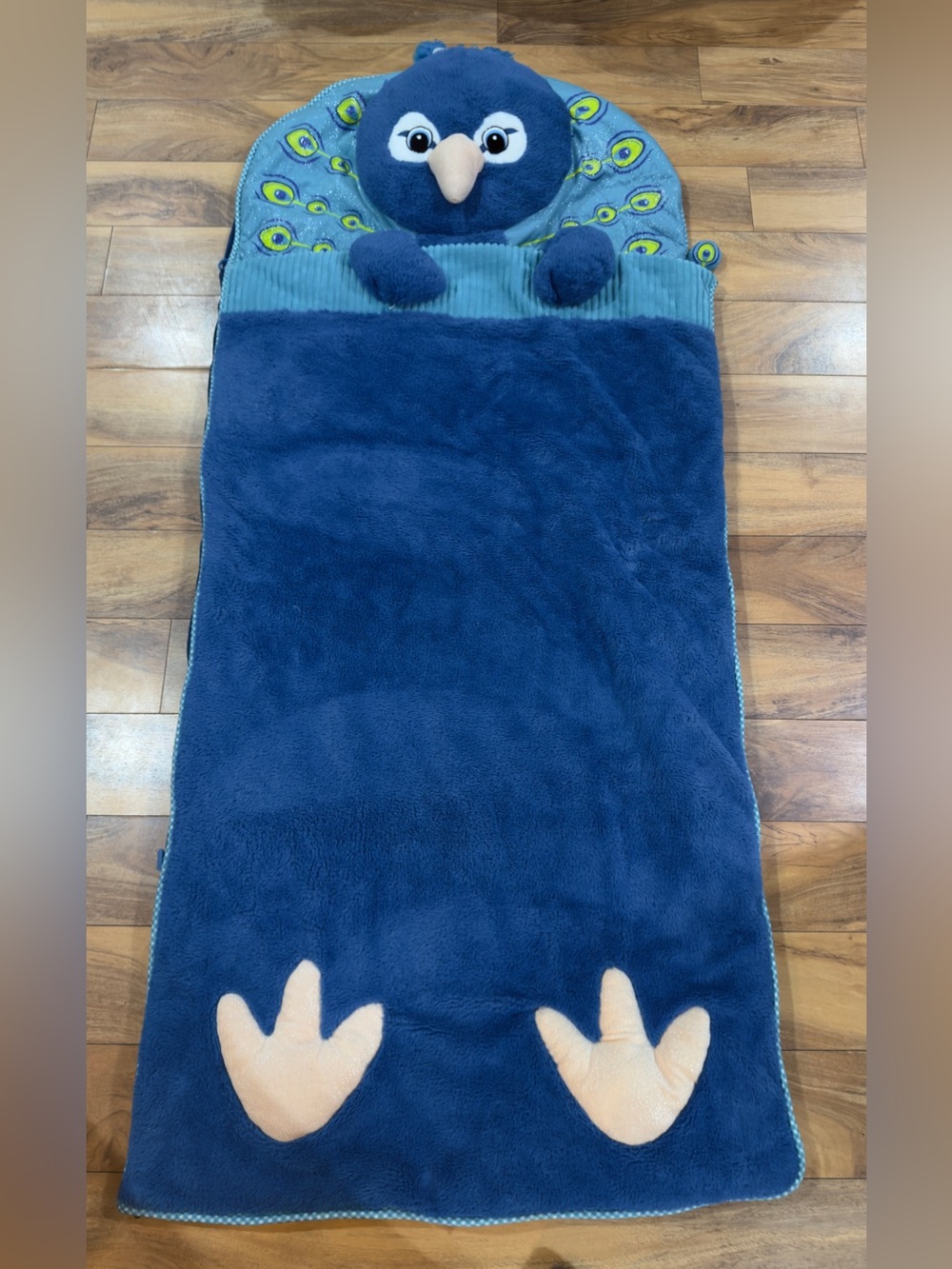 HUGFUN Kids Animal Slumber Bag Peacock 66” x 28” Sleeping Bag Camping Sleepovers